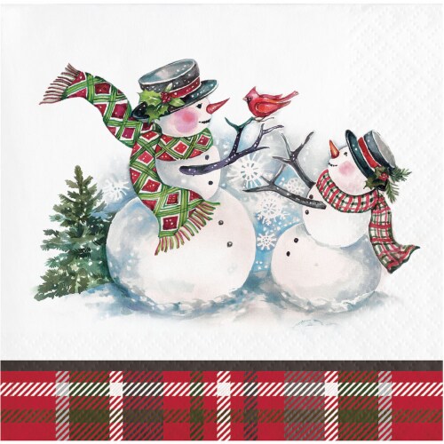 Elrene Home Snowman Napkins Perspective: front