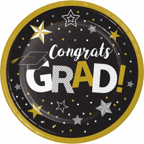 Creative Converting Congrats Grad Paper Plates Perspective: front