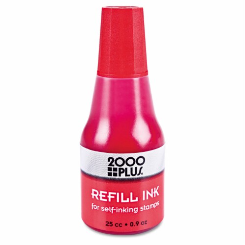 Self-Inking Refill Ink, 0.9 oz. Bottle, Red