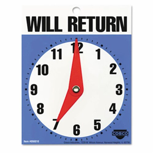 Will Return Later Sign, 5 x 6, Blue Will Return Later Sign, 5 x 6, Blue