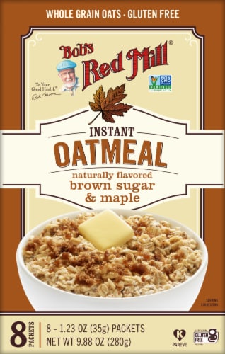Bob's Red Mill Gluten Free Brown Sugar Maple Instant Oatmeal Packets Perspective: front