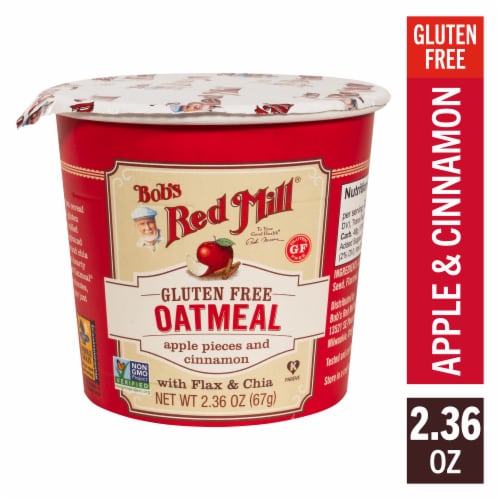 Bob's Red Mill Gluten Free Apple Cinnamon Oatmeal Cup Perspective: front