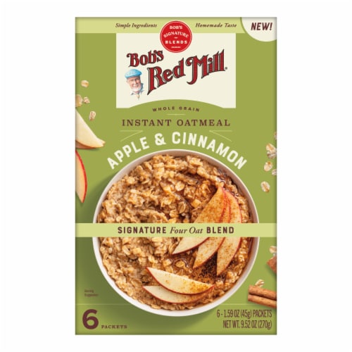 Bob's Red Mill Whole Grain Apple & Cinnamon Instant Oatmeal Packets Perspective: front