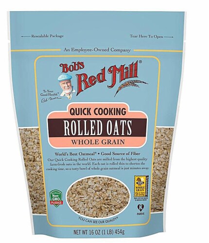 Bob's Red Mill Quick Cooking Whole Grain Rolled Oats Perspective: front