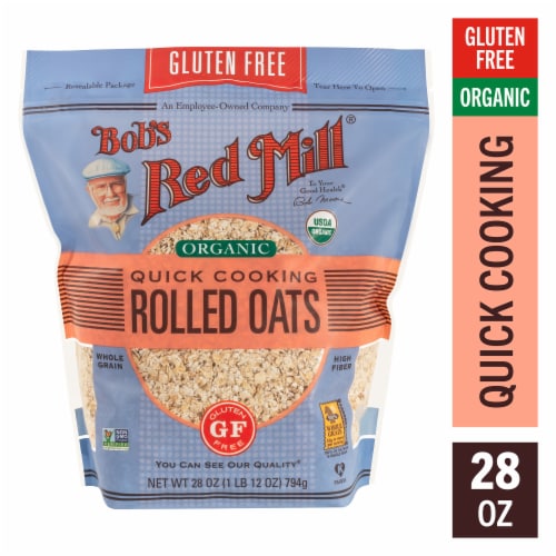 Bob's Red Mill Organic Quick Cooking Rolled Oats Perspective: front