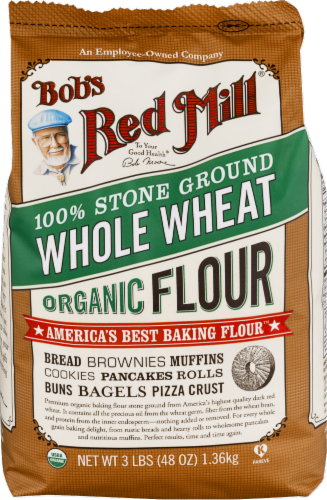 Bob's Red Mill Organic 100% Stone Ground Flour Perspective: front