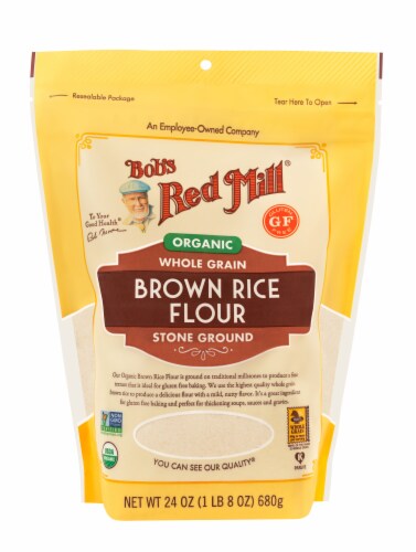 Bob's Red Mill Gluten Free Organic Brown Rice Flour Perspective: front