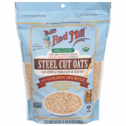 Bob's Red Mill Organic Steel Cut Oats Perspective: front
