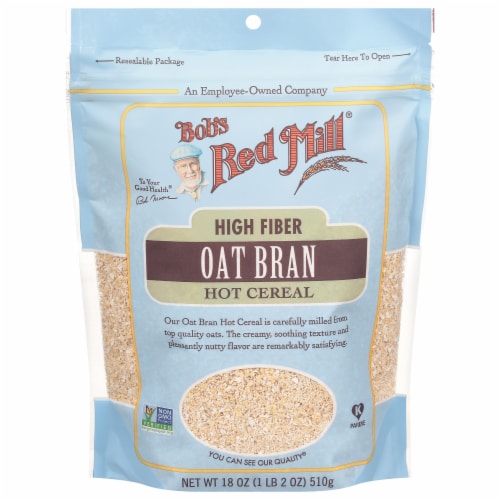 Bob's Red Mill High Fiber Hot Cereal Oat Bran Perspective: front