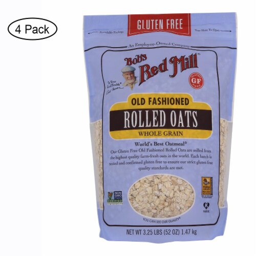 Bob's Red Mill - Old Fashioned Rolled Oats - Gluten Free - Case of 4-52 oz. Perspective: front