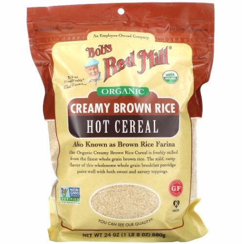 Bob's Red Mill Organic Creamy Brown Rice Hot Cereal Perspective: front