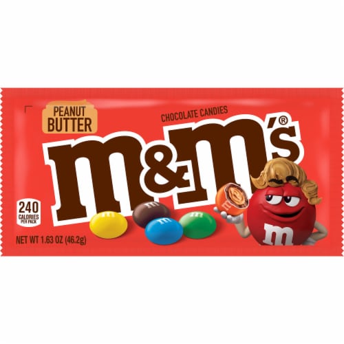 M&M'S Peanut Butter Milk Chocolate Candy Full Size Bag Perspective: front