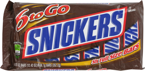 Snickers Milk Chocolate Full Size Candy Bars Perspective: front