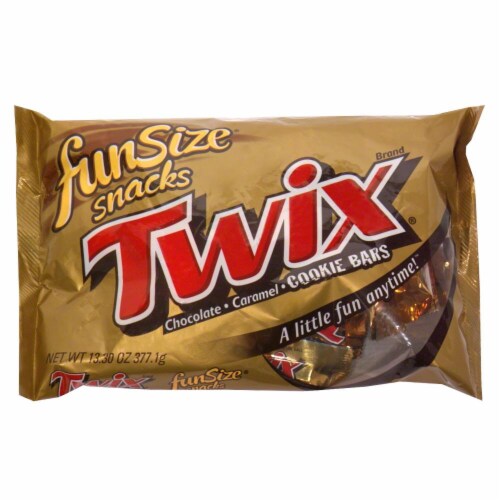 Twix Fun Size Chocolate Caramel Cookie Bars Perspective: front