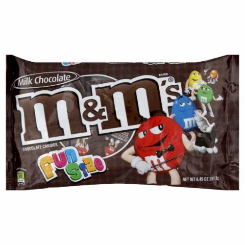 M&M's Milk Chocolate Fun Size Candy Perspective: front