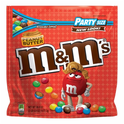 M&M'S Peanut Milk Chocolate Candy Party Size Bag, 38 oz - Kroger