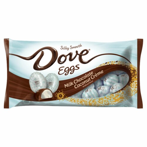 Dove Easter Milk Chocolate Coconut Creme Eggs Perspective: front