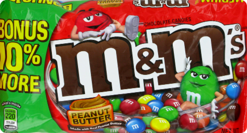 M&M's Peanut Butter Chocolate Candies Bonus Bag Perspective: front