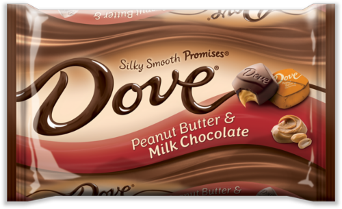 Dove Promises Peanut Butter & Milk Chocolate Candy Perspective: front