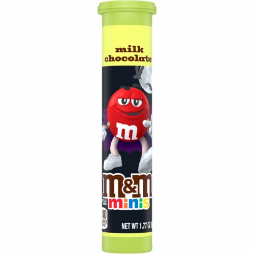 M&M'S Minis Milk Chocolate Halloween Candy Tube Perspective: front
