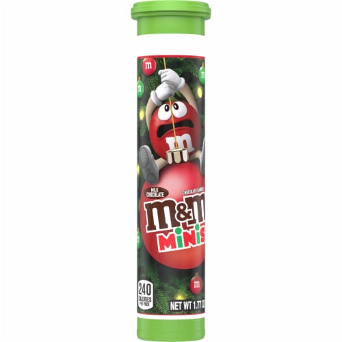 M&M'S Holiday Minis Milk Chocolate Christmas Candy Mega Tube, 1.77