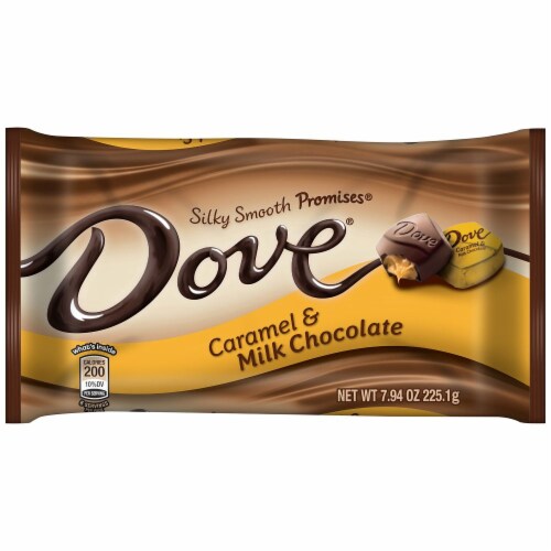 Dove Chocolate Promises Caramel and Milk Chocolate Candy Perspective: front