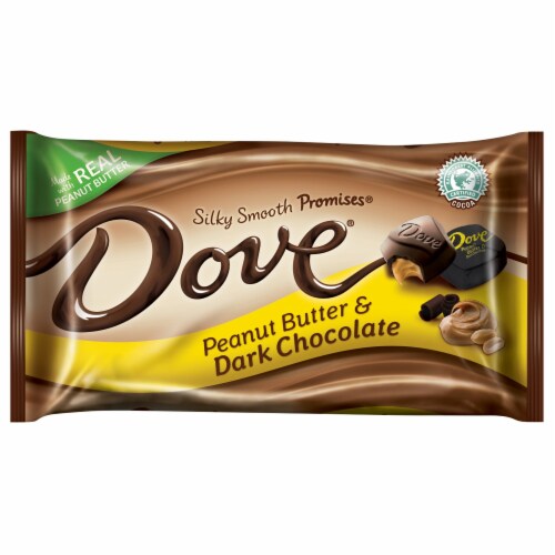 Dove Promises Peanut Butter and Dark Chocolate Candy Perspective: front
