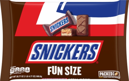 Snickers Chocolate Candy Bars Fun Size Perspective: front