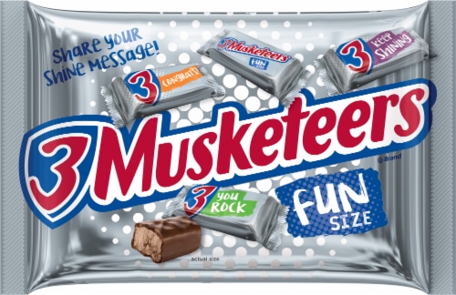 3 Musketeers Fun Size Chocolate Candy Bars Perspective: front