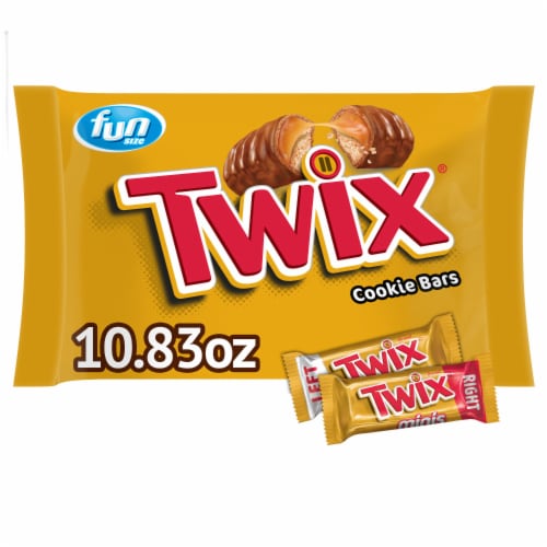 Twix Fun Size Caramel Cookie Chocolate Bars Bulk Candy Bag Perspective: front