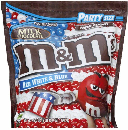 M&M's Milk Chocolate Red/White& Blue Perspective: front