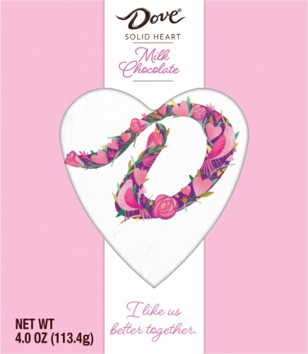 Dove® Solid Milk Chocolate Heart Valentine Candy Perspective: front