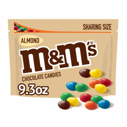M&M'S Almond Milk Chocolate Candy Sharing Size Bag Perspective: front