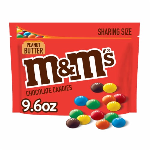 M&M'S Peanut Butter Milk Chocolate Candy Sharing Size Bag Perspective: front