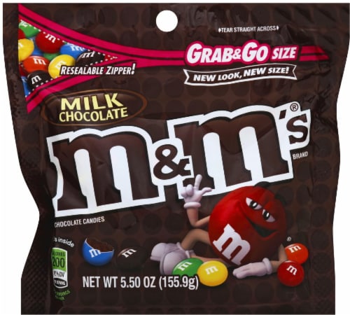 M&M's Milk Chocolate Grab and Go Size Perspective: front