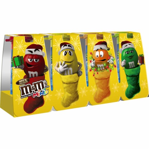 M&M's Milk Chocolate Minis Christmas Tubes Perspective: front