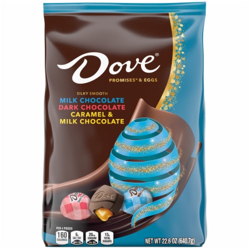 Dove Easter Assorted Dark Chocolate Milk Chocolate & Caramel Milk Chocolate Candy Mix Bag Perspective: front