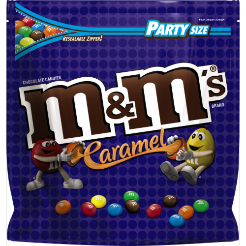 M&M'S Caramel Milk Chocolate Candy, Party Size, 34 oz Bag, Packaged Candy