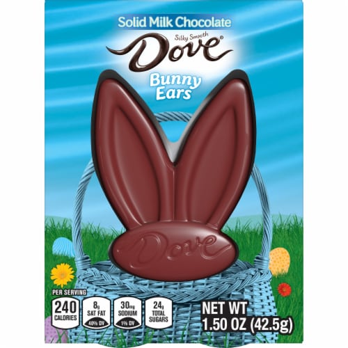 Dove Milk Chocolate Bunny Ears Easter Candy Perspective: front
