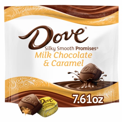 Dove Promises Individually Wrapped Milk Chocolate Caramel Candy Bag Perspective: front