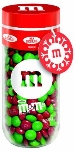 M&M's Peanut Chocolate Christmas Candy Gift 13 Ounce Jar, Chocolate Candy