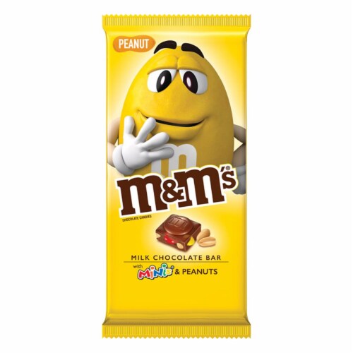 M&M's Minis & Peanuts Milk Chocolate Bar Perspective: front