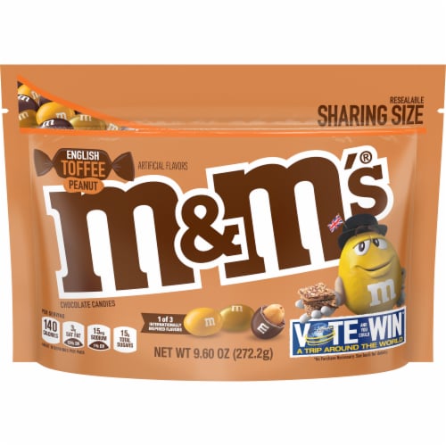 M&M's English Toffee Peanut Chocolate Candy Flavor Vote 9.6 Ounce