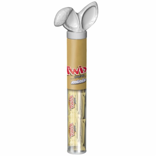 TWIX Mini Caramel and Chocolate Cookie Candy filled Easter Cane Perspective: front