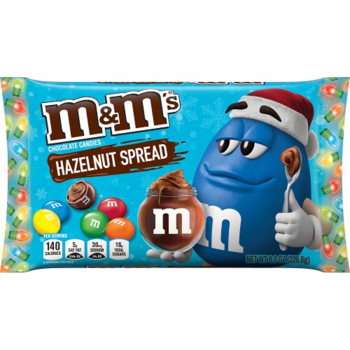 M&M's Hazelnut Spread Christmas Chocolate Candies Perspective: front