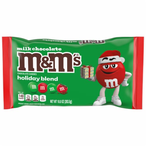 M&M'S Holiday Milk Chocolate Christmas Candy Bag Perspective: front