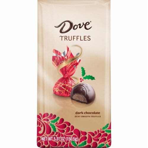 DOVE Dark Chocolate Truffles Christmas Candy Perspective: front