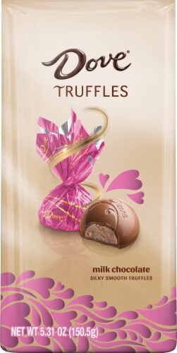 Dove Milk Chocolate Truffles Valentine's Stand Up Bag Perspective: front