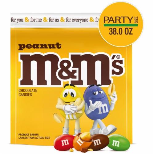 M&M'S Peanut Chocolate Graduation Candy Party Size Bag Perspective: front
