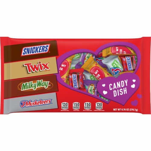 SNICKERS TWIX MILKY WAY & 3 MUSKETEERS Assorted Minis Size Chocolate Valentine Candy Bag Perspective: front